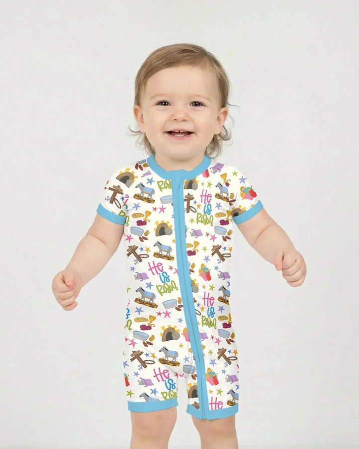Bible Story Easter Family Matching Bamboo Shorty Zippy