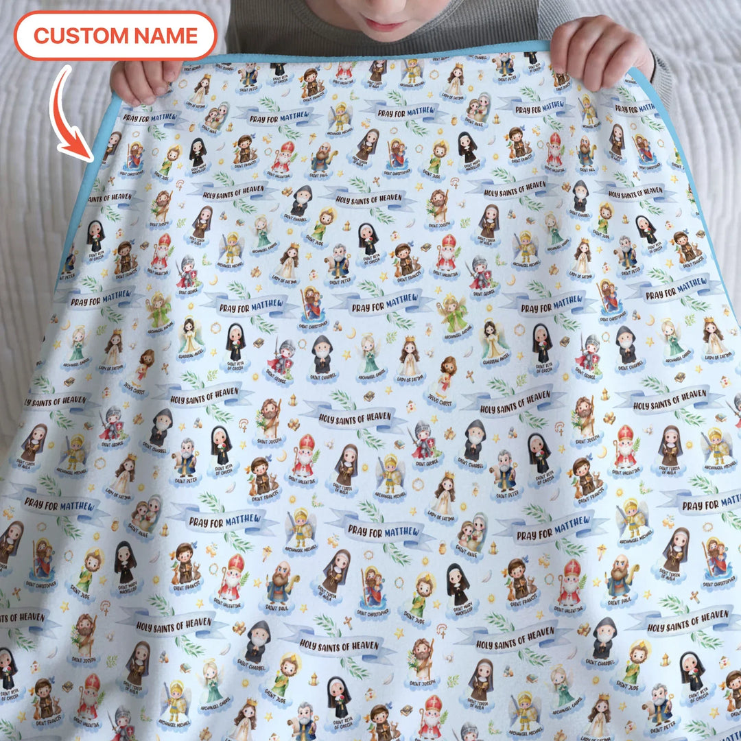 Holy Saints of Heaven Custom Name Bamboo Blanket