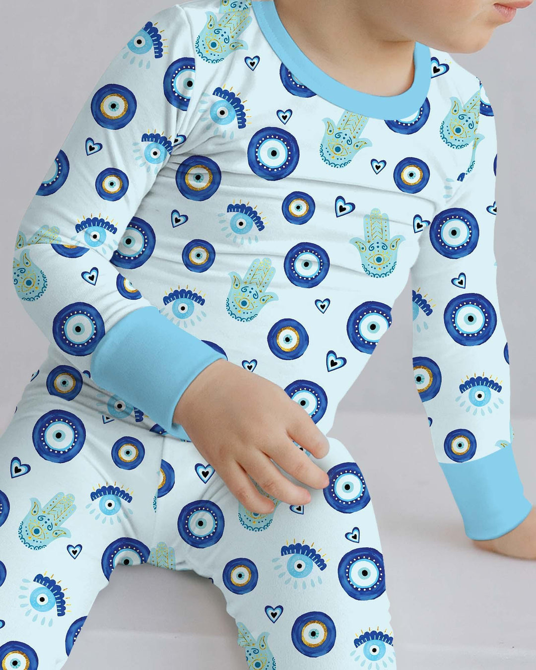 Zweiteiliges Langarm-Pyjama-Set mit Sommerfrüchten