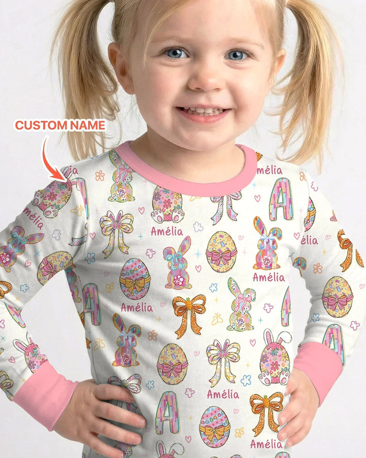 Zweiteiliges Langarm-Pyjama-Set mit Sommerfrüchten