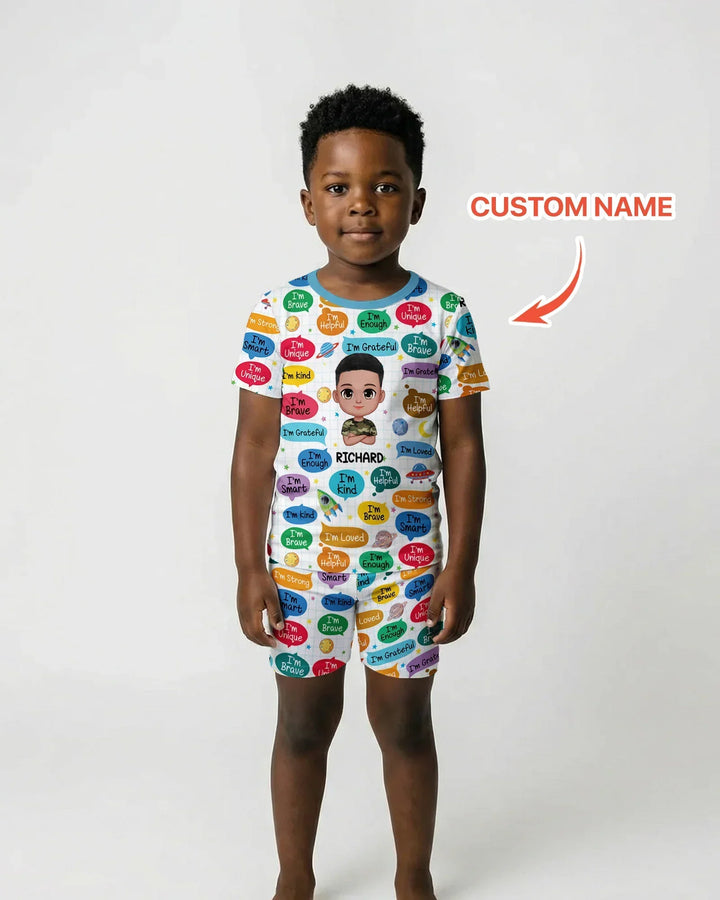 Zweiteiliges Pyjama-Set mit kurzen Ärmeln und Shorts im Sommer-Design