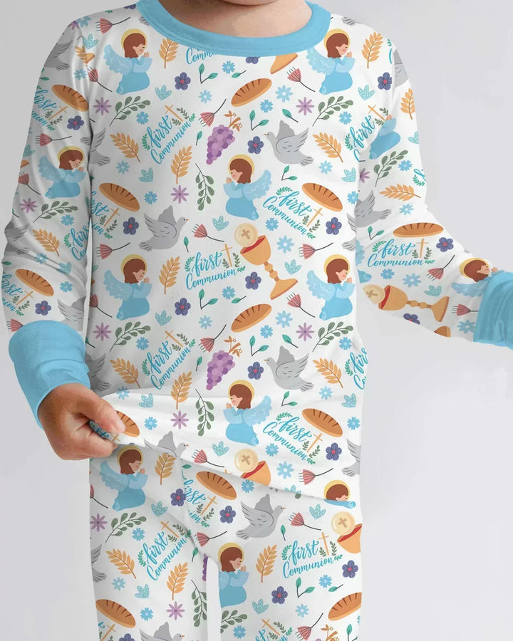 Zweiteiliges Langarm-Pyjama-Set mit Sommerfrüchten