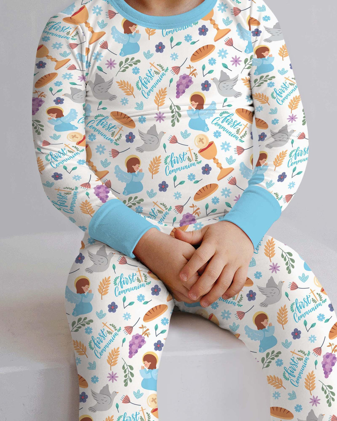 Zweiteiliges Langarm-Pyjama-Set mit Sommerfrüchten