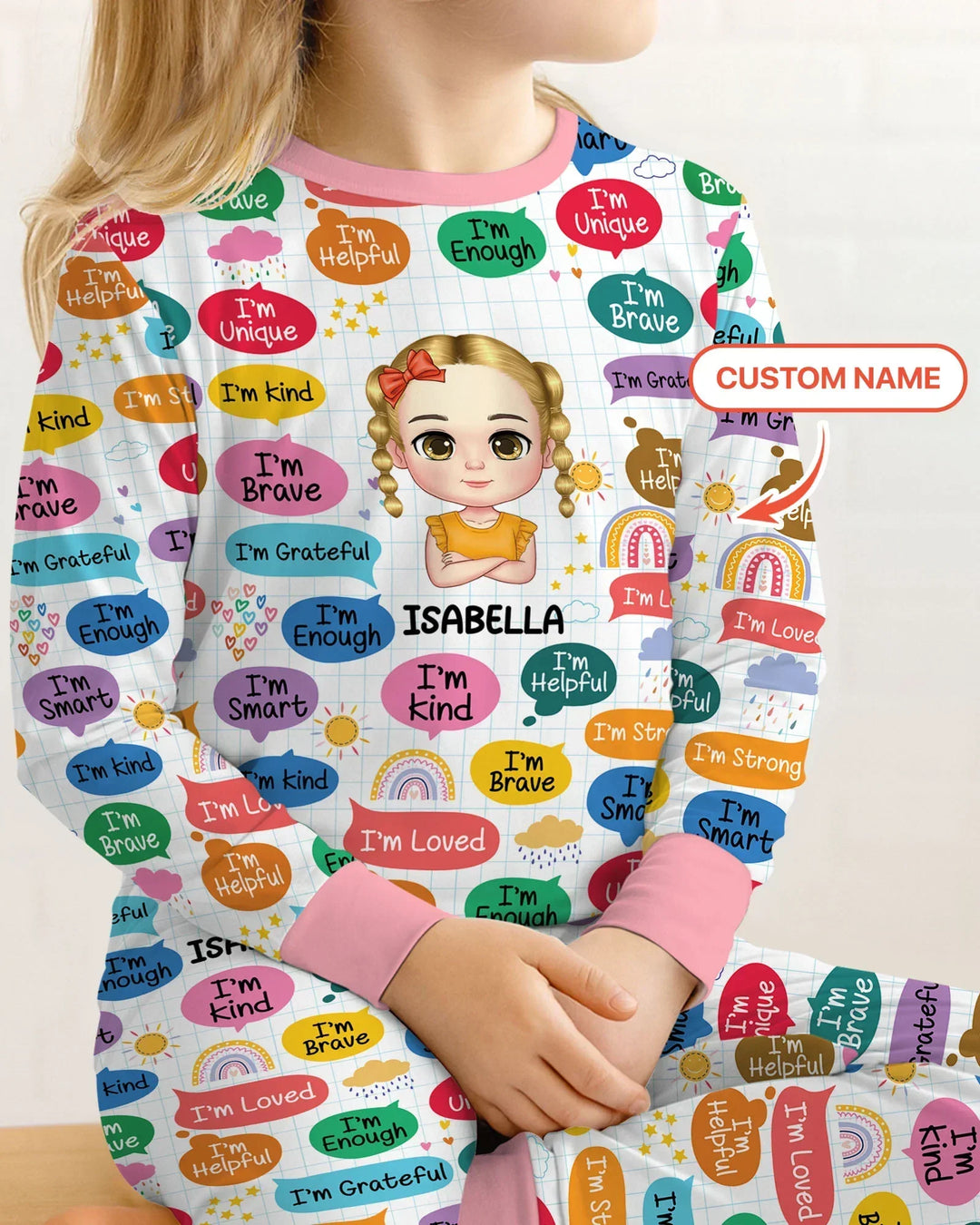 Zweiteiliges Langarm-Pyjama-Set mit Sommerfrüchten