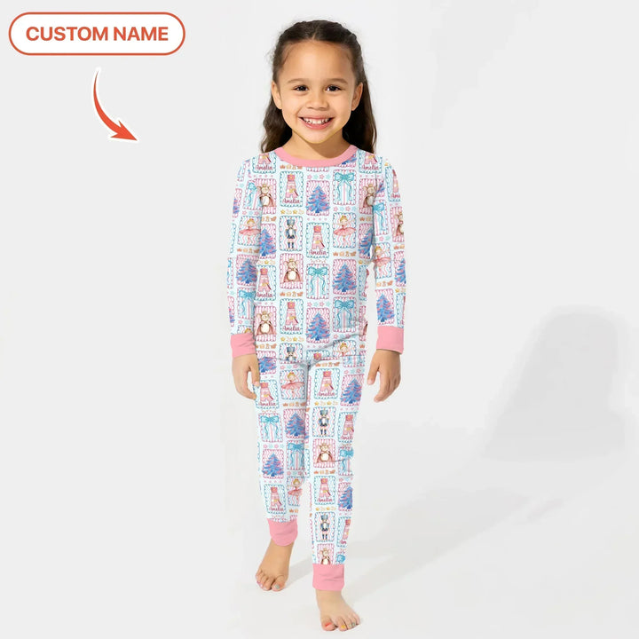 Zweiteiliges Langarm-Pyjama-Set mit Sommerfrüchten