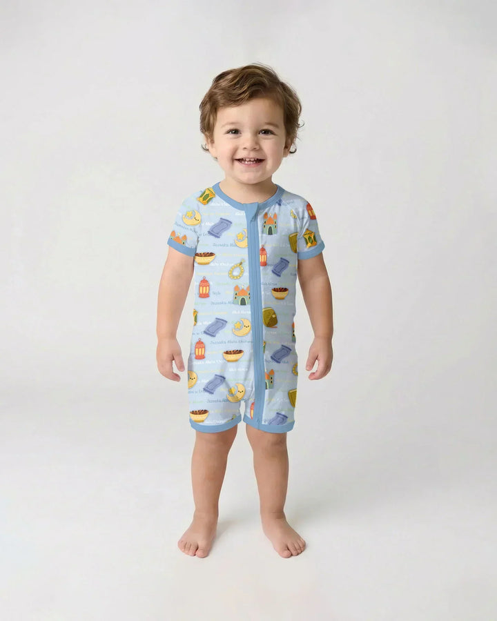 Ramadan Mubarak Family Matching Bamboo Shorty Zippy