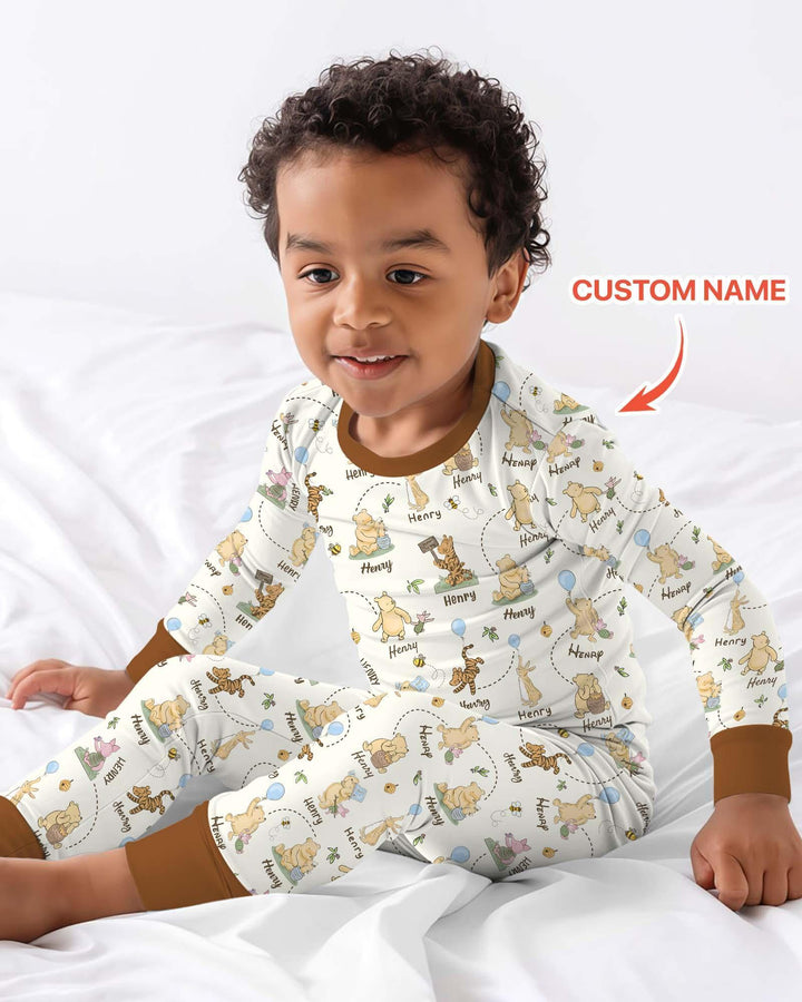 Zweiteiliges Langarm-Pyjama-Set mit Sommerfrüchten