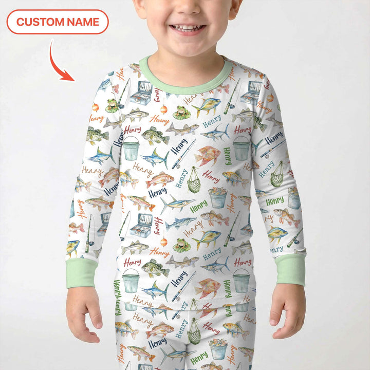 Zweiteiliges Langarm-Pyjama-Set mit Sommerfrüchten