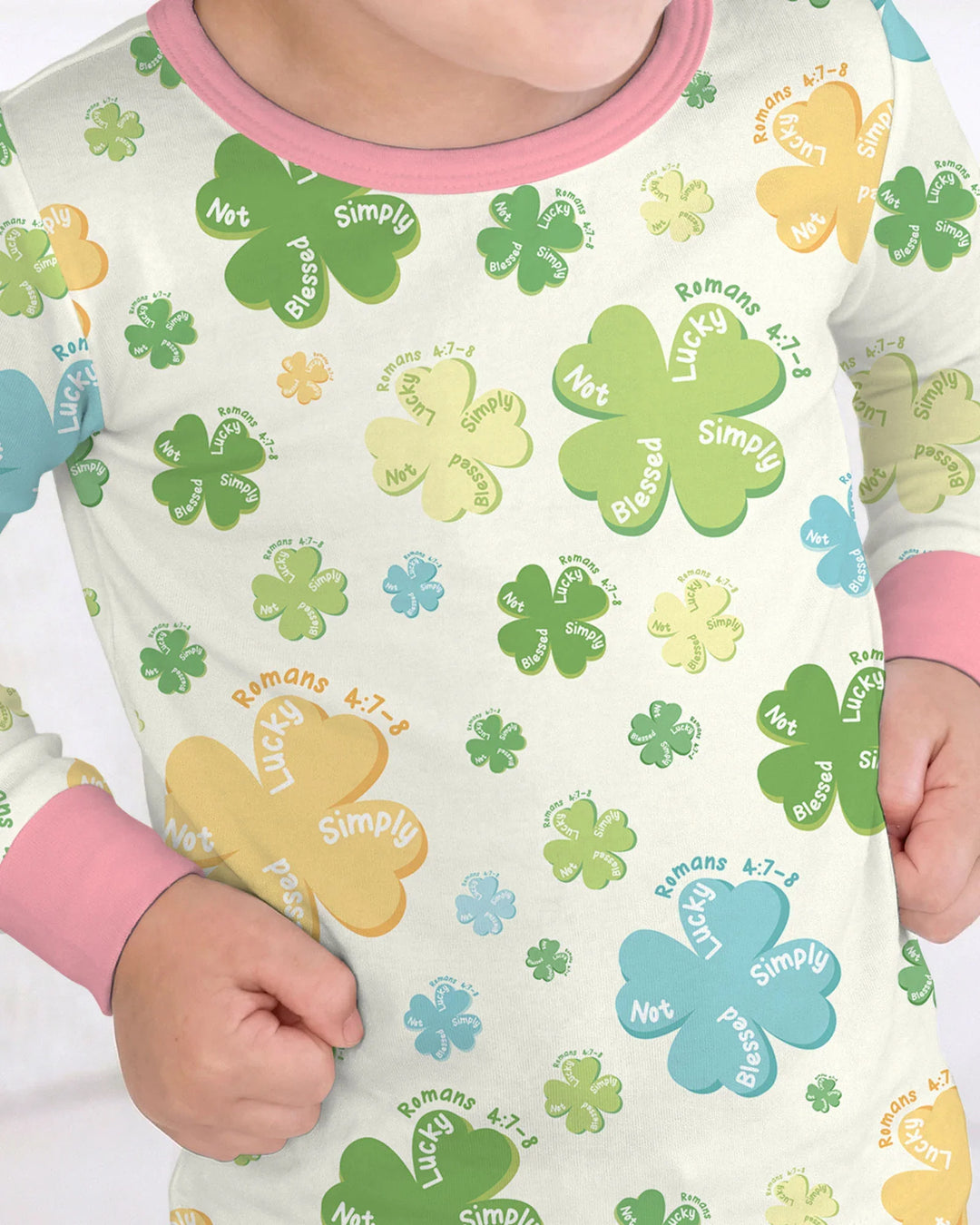 Shamrocks Print St. Patrick's Day Bamboo Two Piece Long Sleeve Pajama Set