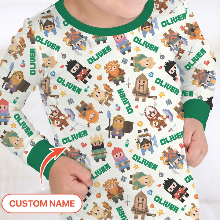 Zweiteiliges Langarm-Pyjama-Set mit Sommerfrüchten