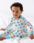 Zweiteiliges Langarm-Pyjama-Set mit Sommerfrüchten