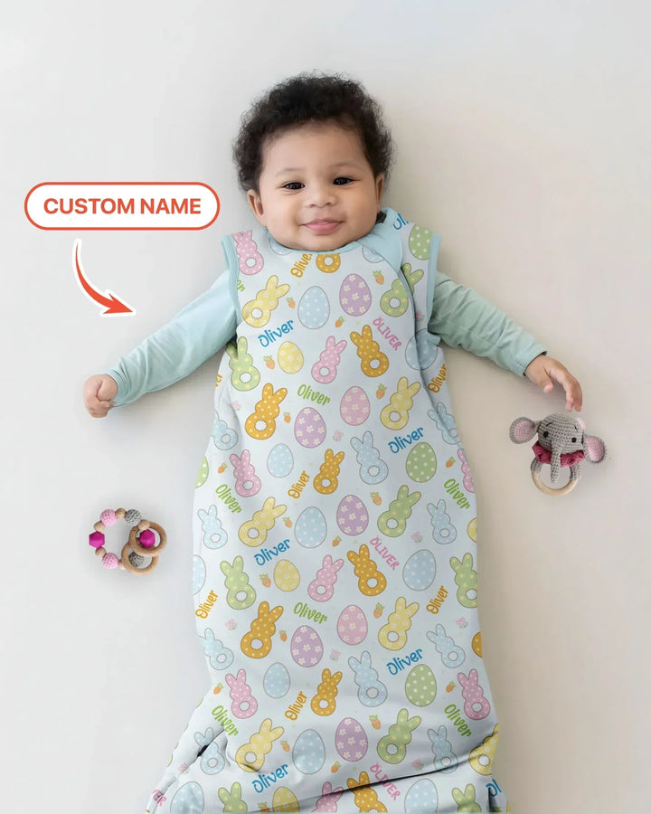 Custom Name Spring Pastel Easter Bamboo Sleep Bag