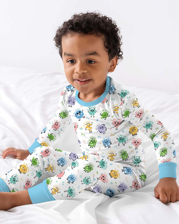 Zweiteiliges Langarm-Pyjama-Set mit Sommerfrüchten