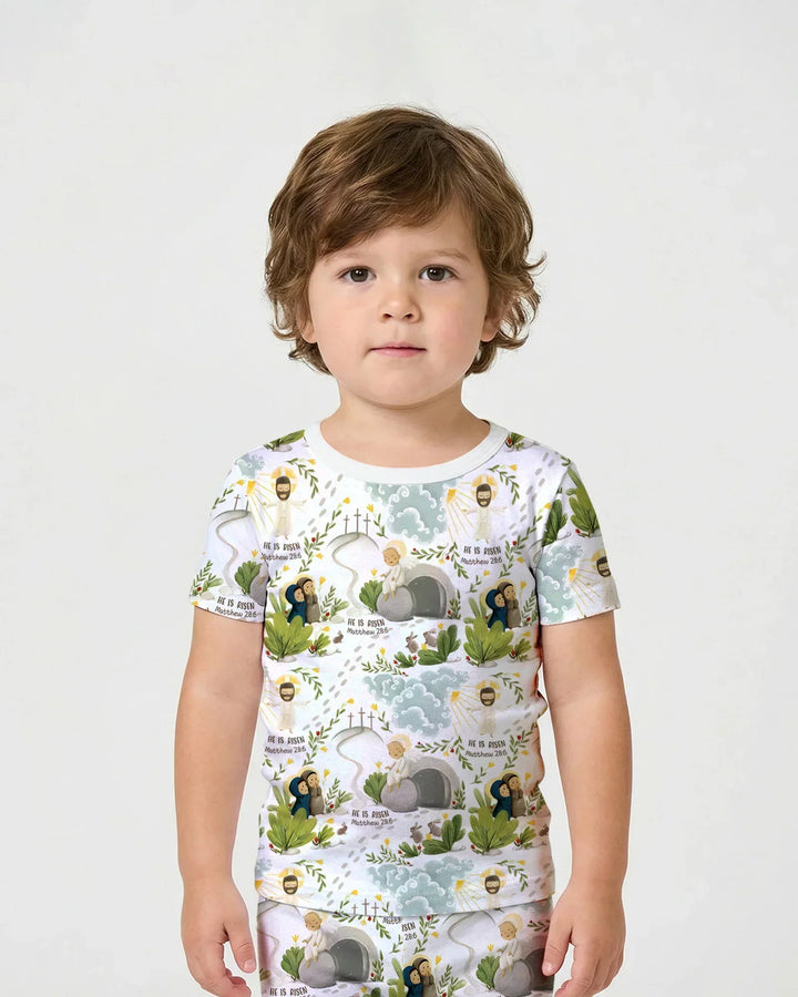 Zweiteiliges, kurzärmliges Pyjama-Set mit Marienkäfern