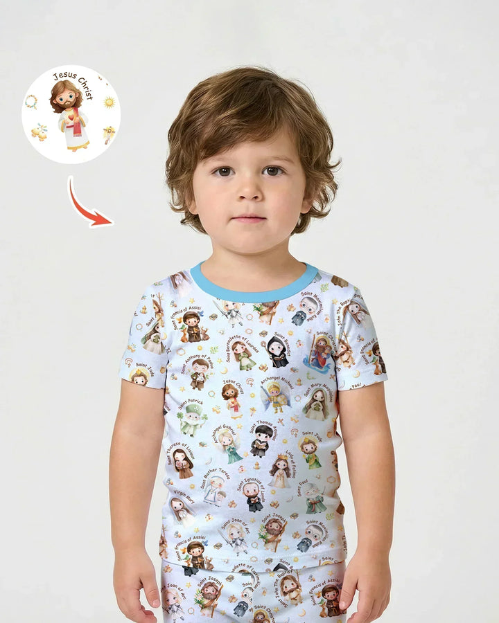 Template Zweiteiliges Pyjama-Set mit kurzen Ärmeln und Shorts
