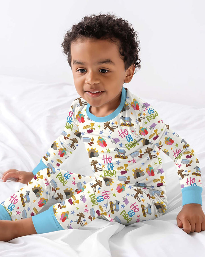 Zweiteiliges Langarm-Pyjama-Set mit Sommerfrüchten