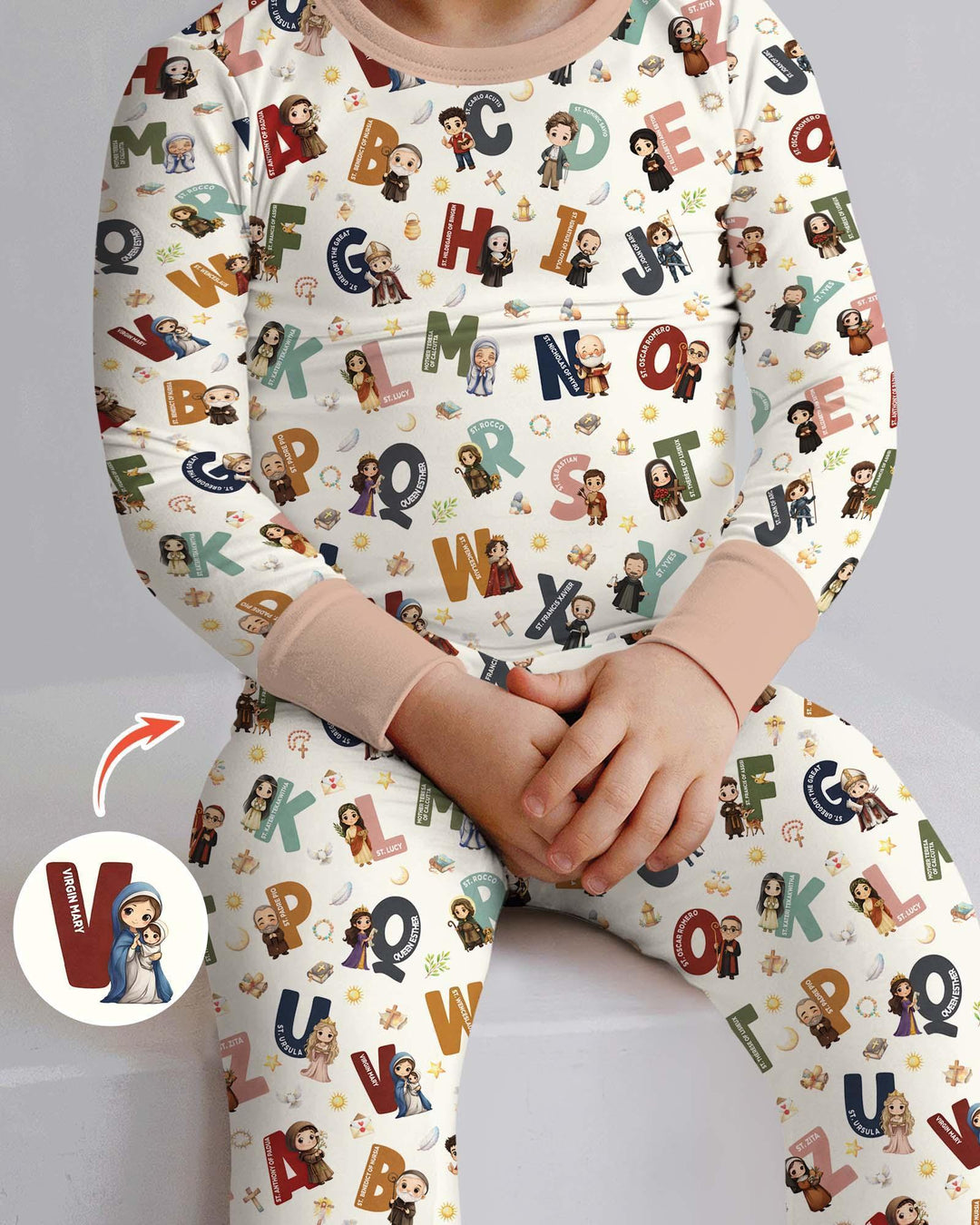 Zweiteiliges Langarm-Pyjama-Set mit Sommerfrüchten