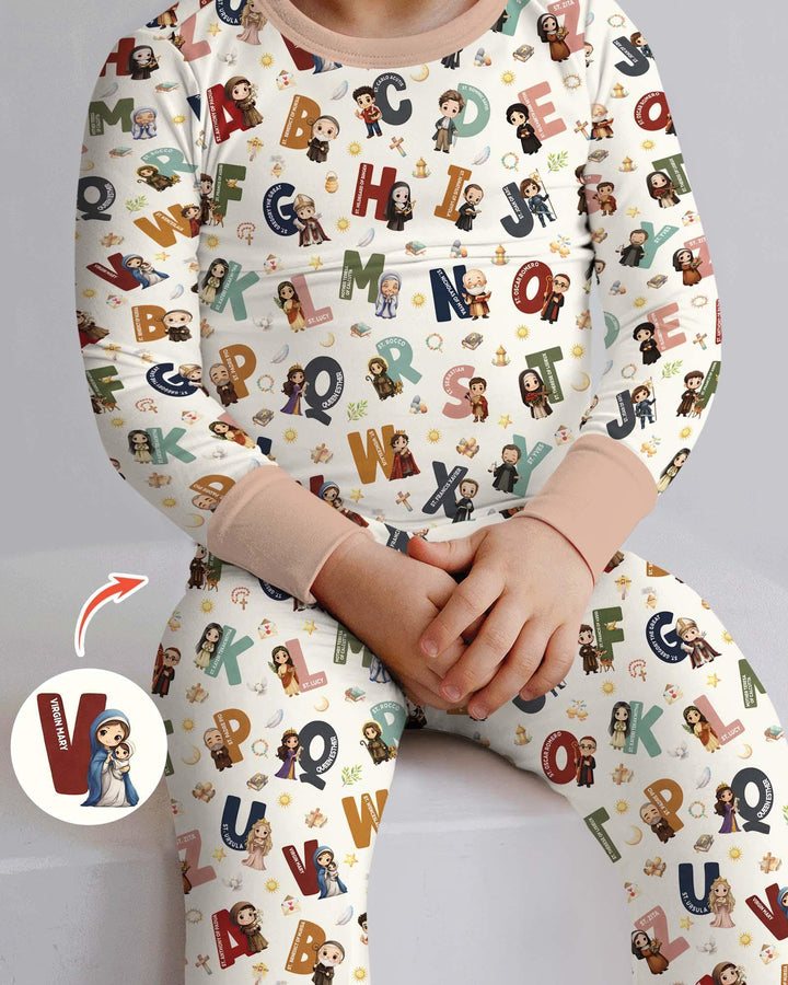 Zweiteiliges Langarm-Pyjama-Set mit Sommerfrüchten
