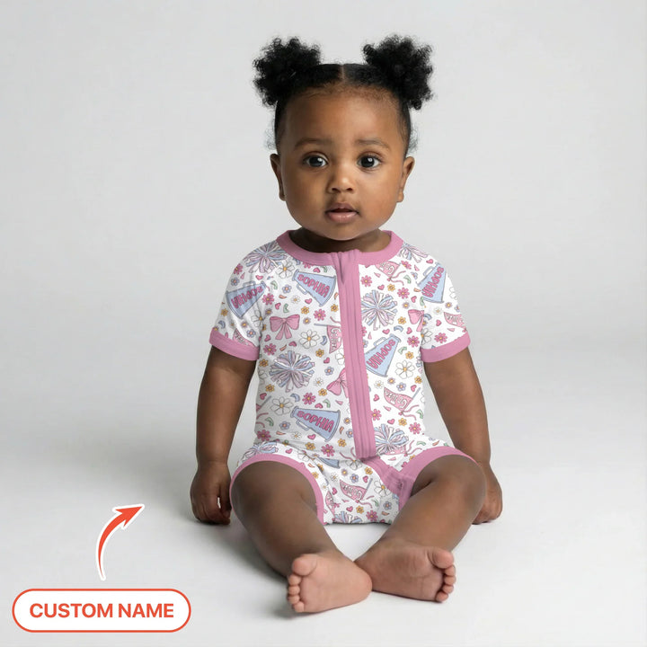 Custom Name Pastel Cheerleader Bamboo Shorty Zippy