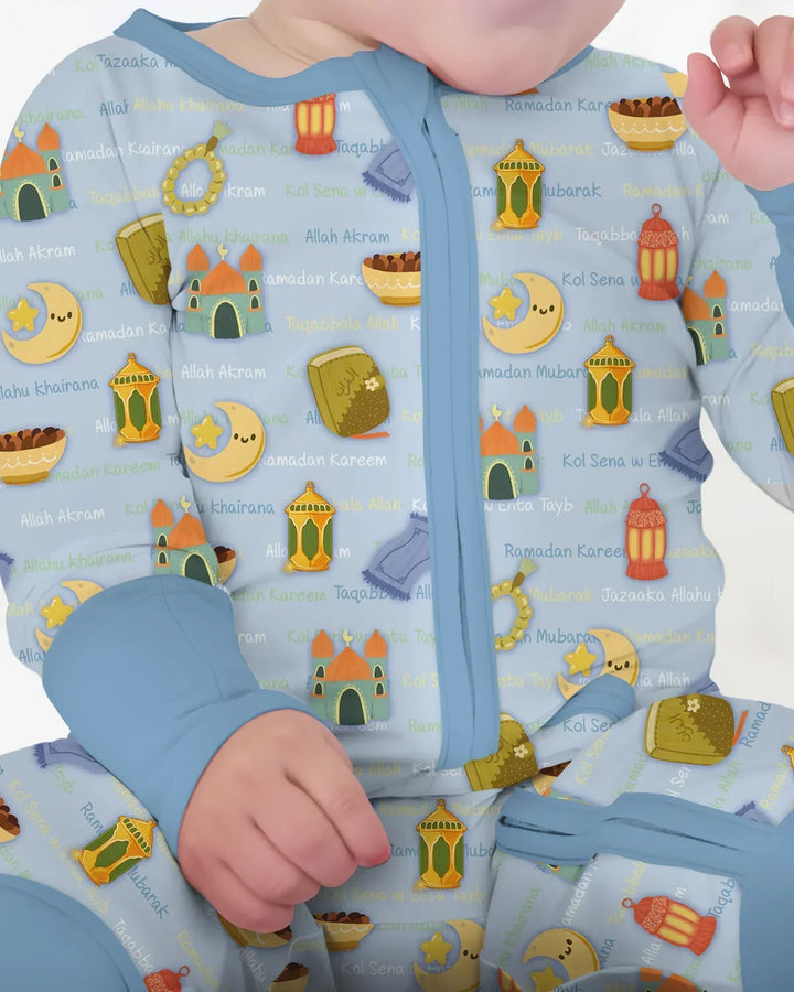 Ramadan Mubarak Family Matching Bamboo Convertible Zippy