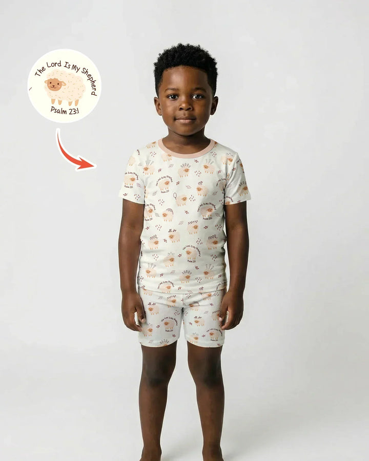 The Lord Is My Shepherd Baby Bamboo Two Piece Short Sleeve Shorts Pajama Set