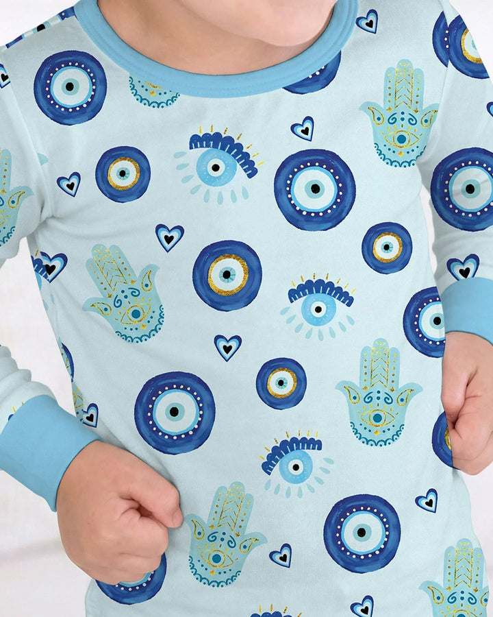Zweiteiliges Langarm-Pyjama-Set mit Sommerfrüchten