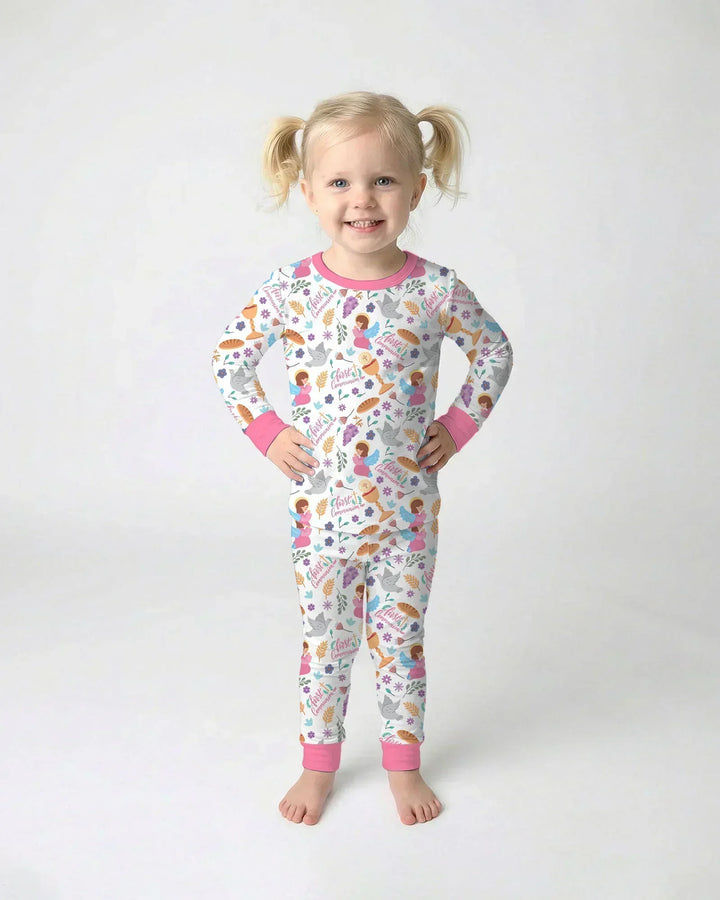 Zweiteiliges Langarm-Pyjama-Set mit Sommerfrüchten