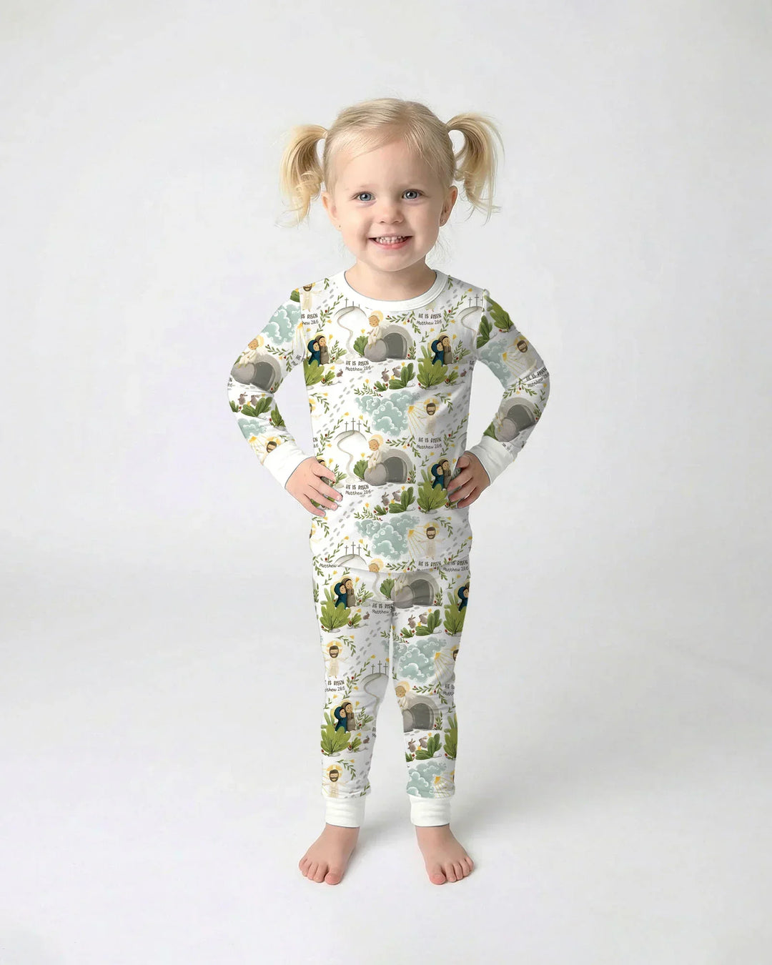 Zweiteiliges Langarm-Pyjama-Set mit Sommerfrüchten