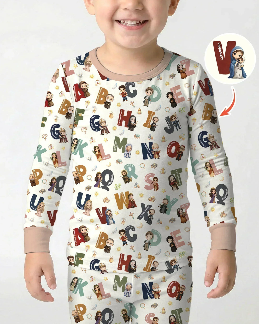 Zweiteiliges Langarm-Pyjama-Set mit Sommerfrüchten