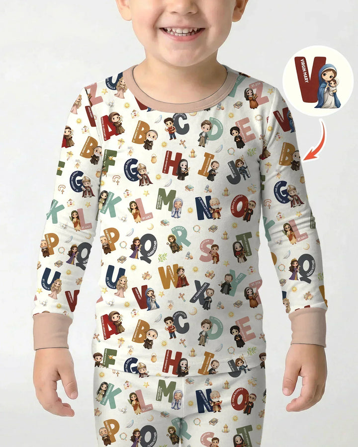 Zweiteiliges Langarm-Pyjama-Set mit Sommerfrüchten