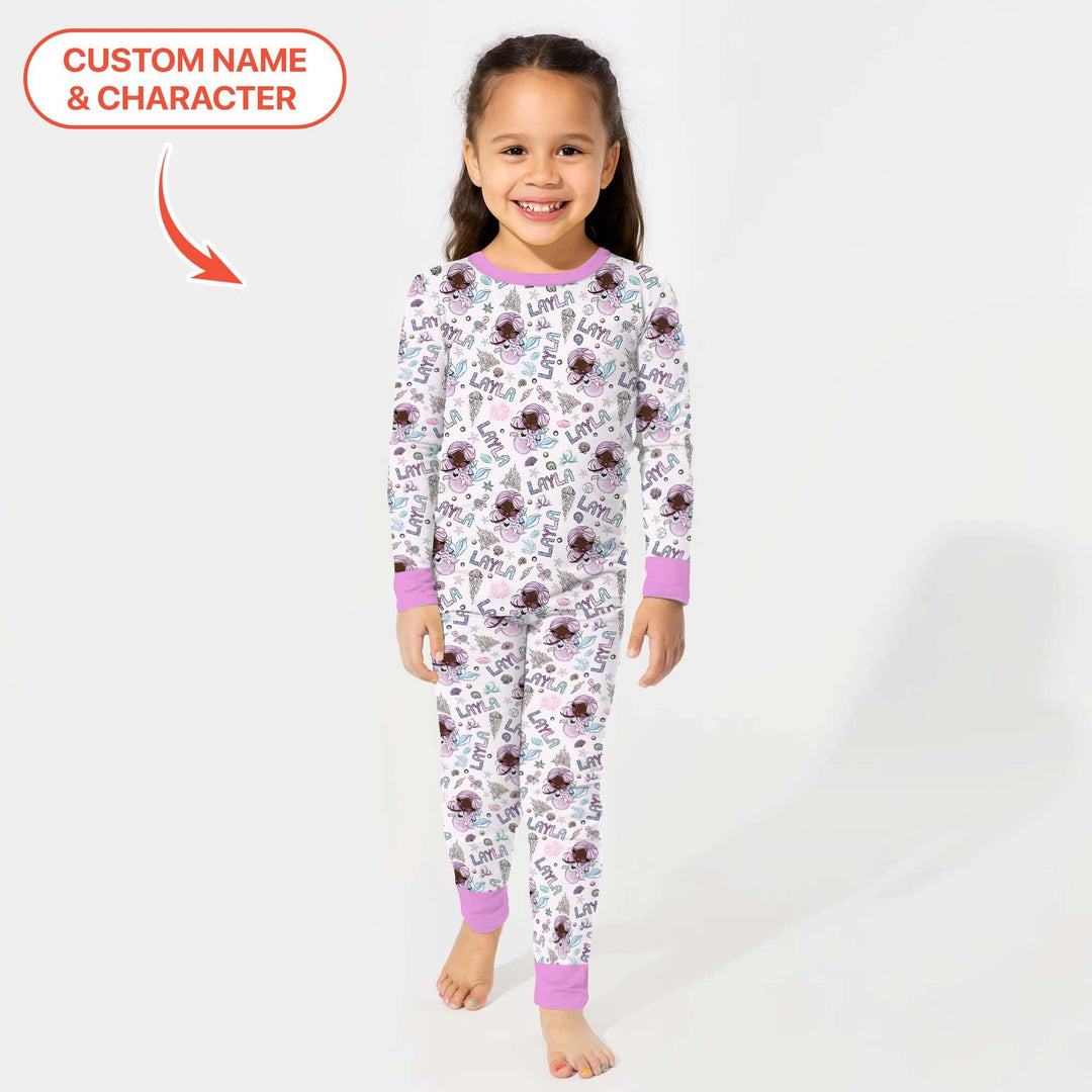 Zweiteiliges Langarm-Pyjama-Set mit Sommerfrüchten