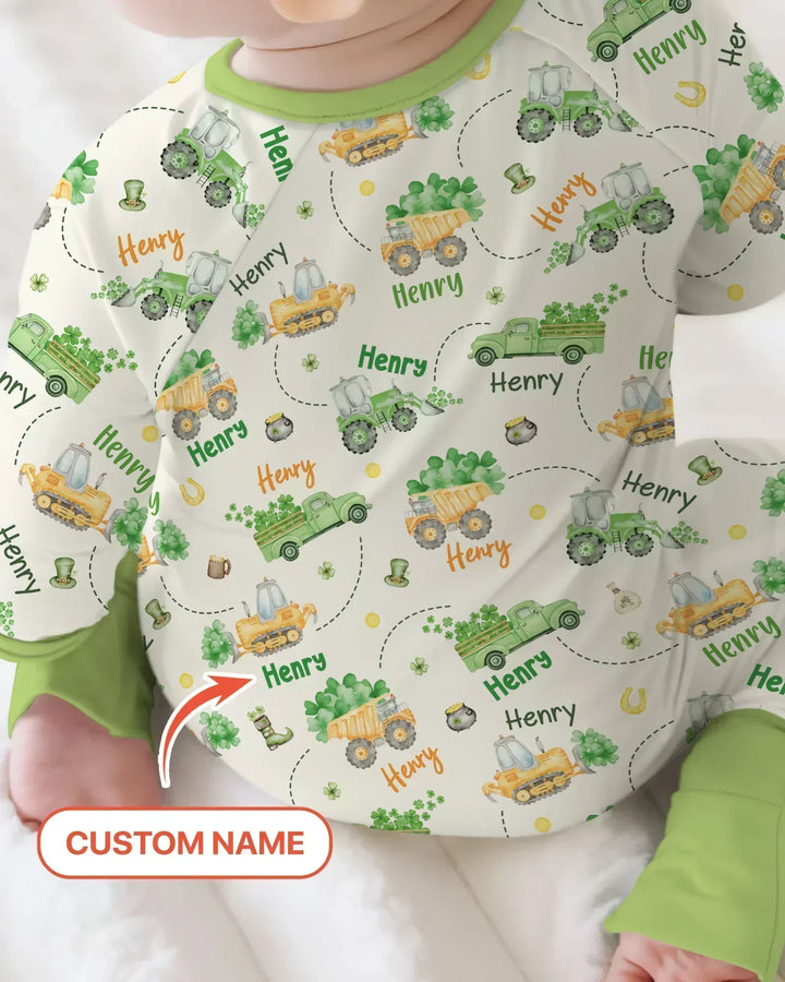 Construction St. Patrick's Day Custom Name Bamboo Convertible Zippy