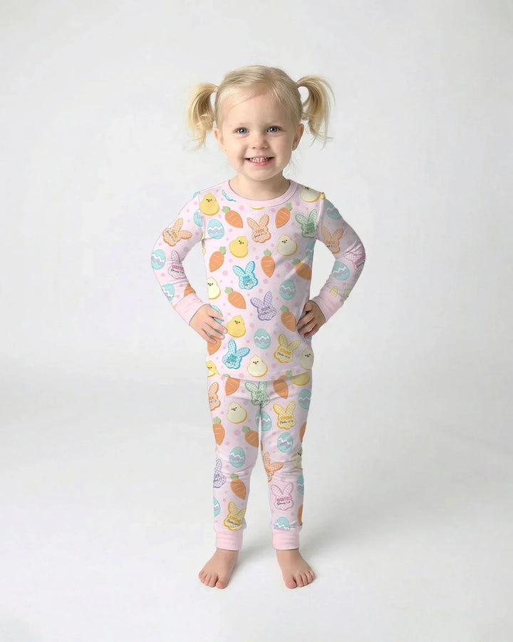 Easter Christian Bunny Bamboo Two Piece Long Sleeve Pajama Set