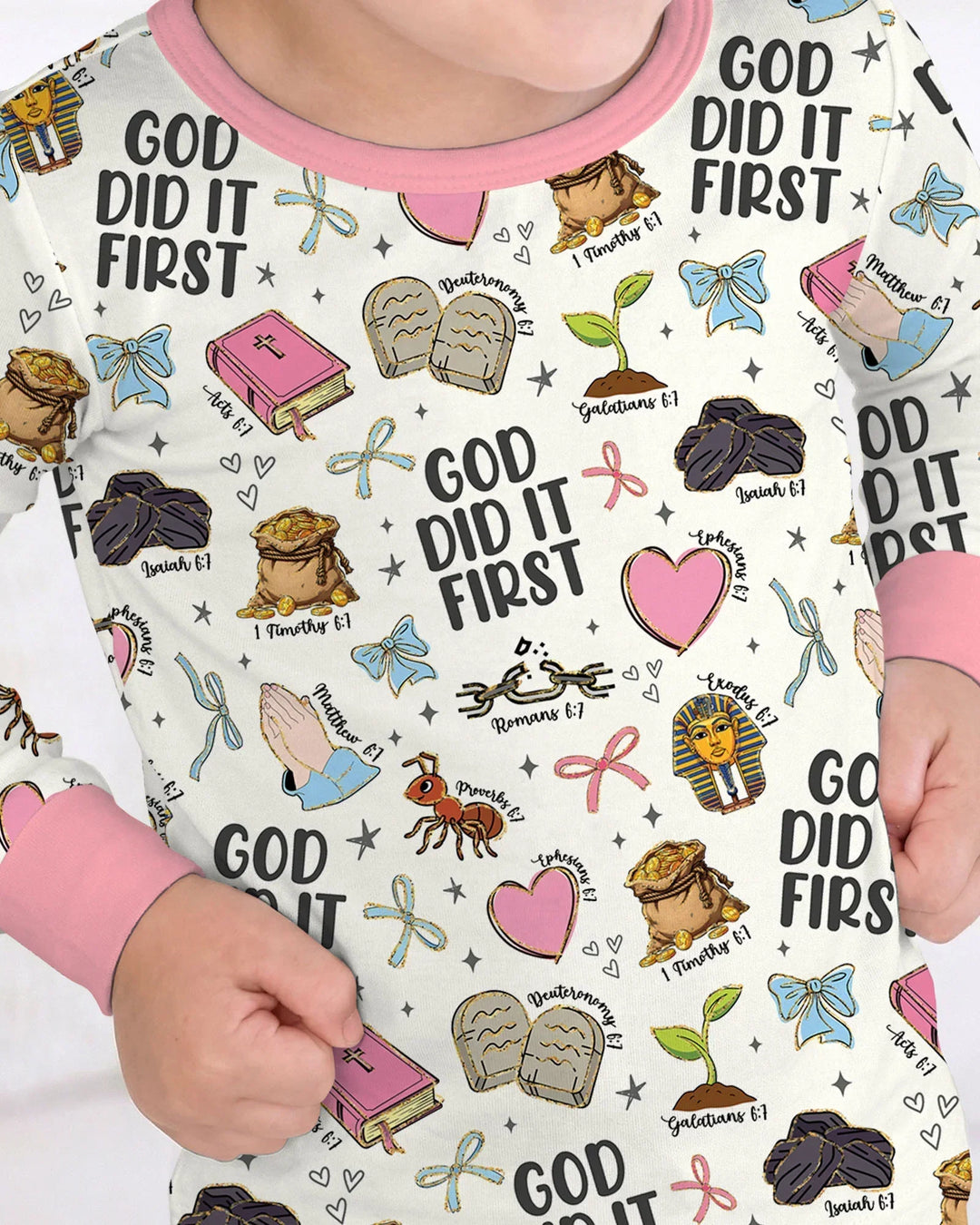 Zweiteiliges Langarm-Pyjama-Set mit Sommerfrüchten