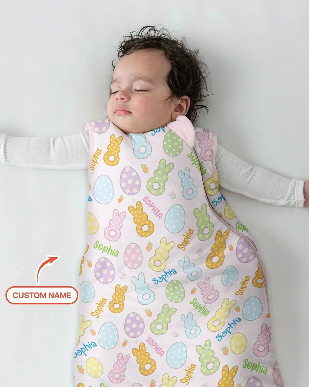 Custom Name Spring Pastel Easter Bamboo Sleep Bag