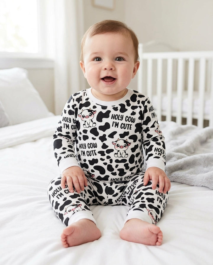 Holy Cow I'm Cute Bamboo Two Piece Long Sleeve Pajama Set