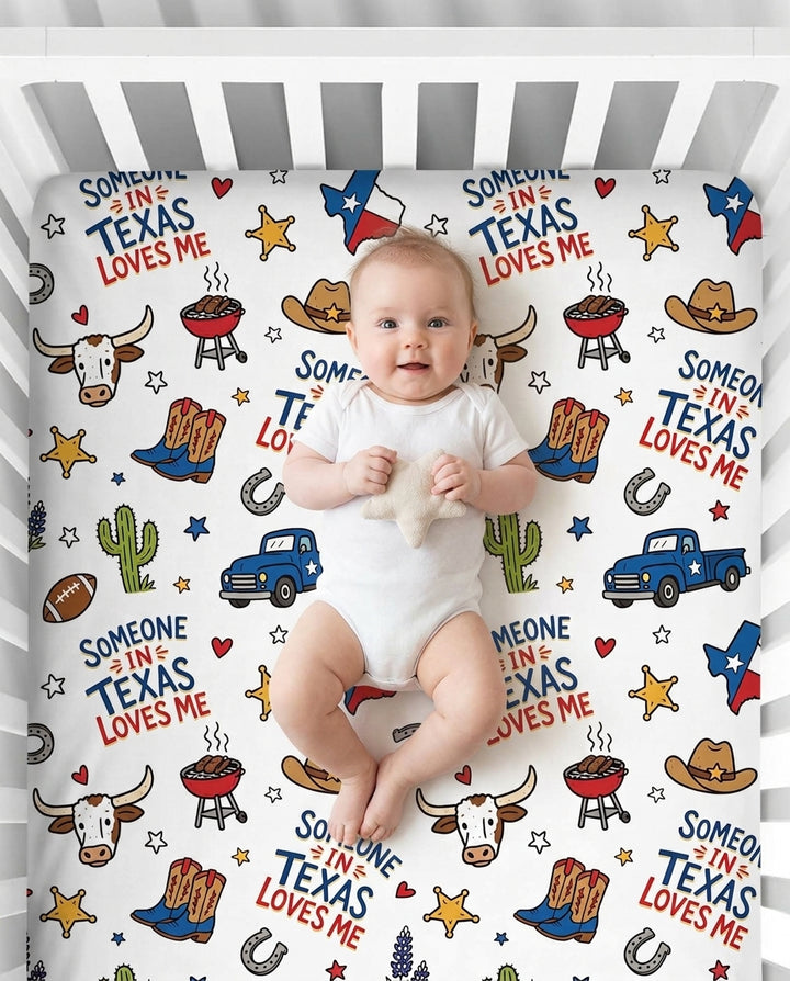 Someone in Texas Loves Me Bamboo Fitted Crib Sheet