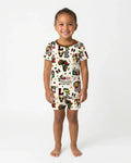 Template Zweiteiliges Pyjama-Set mit kurzen Ärmeln und Shorts