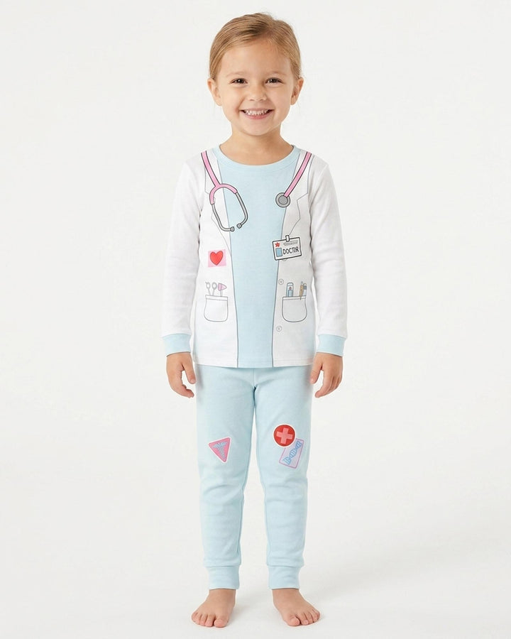 Zweiteiliges Langarm-Pyjama-Set mit Sommerfrüchten