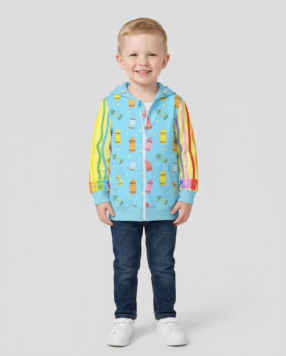 Happy Crayon Friends Bamboo Zip Hoodie