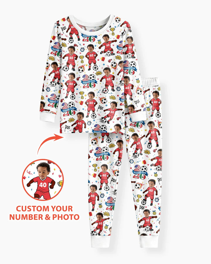 Zweiteiliges Langarm-Pyjama-Set mit Sommerfrüchten