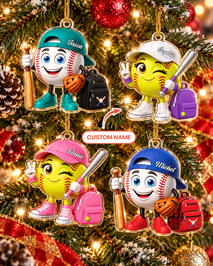 Baseball Softball Acrylic Ornament