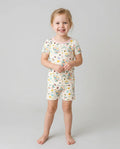 Template Zweiteiliges Pyjama-Set mit kurzen Ärmeln und Shorts