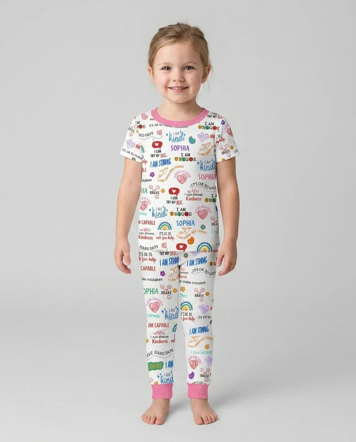 Zweiteiliges, kurzärmliges Pyjama-Set mit Marienkäfern