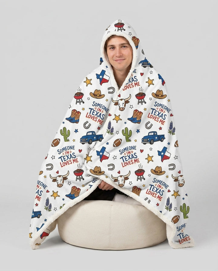 Someone in Texas Loves Me Bamboo Wearable Hooded Blanket