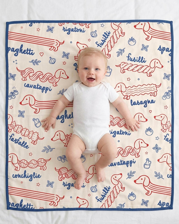 Dachshund Spagetti Bamboo Blanket