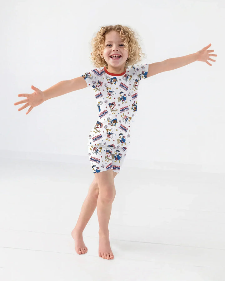 Zweiteiliges Langarm-Pyjama-Set mit Sommerfrüchten