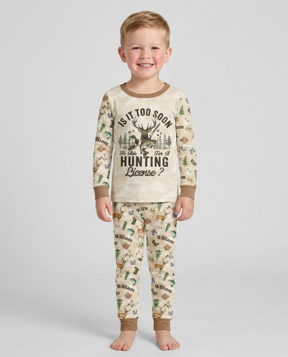 Personalized Funny Hunting Bamboo Two Piece Short Sleeve Pajama Set