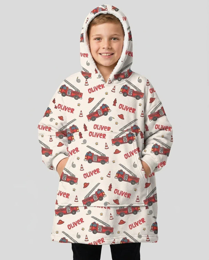Custom Name Future Firefighters Bamboo Blanket Hoodie