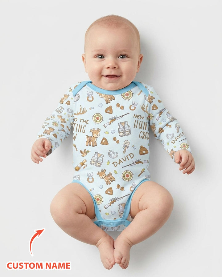 New To The Hunting Crew Custom Name Bamboo Bodysuit